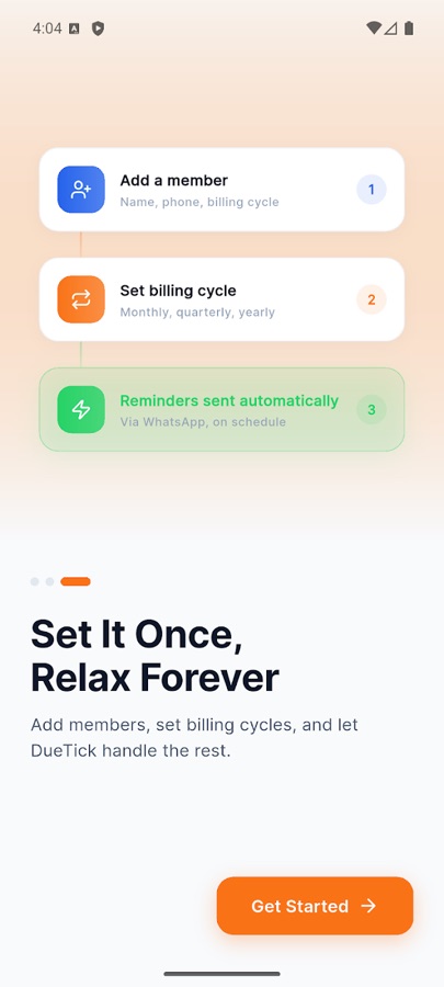 Set a billing cycle once